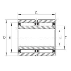 滾針軸承 NAO30X45X26-ZW-ASR1, 無擋邊，雙列