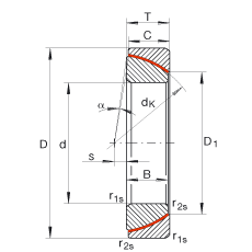 角接觸關(guān)節(jié)軸承 GE25-SW, 根據(jù) DIN ISO 12 240-2 標(biāo)準(zhǔn)，免維護(hù)