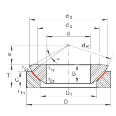 推力關(guān)節(jié)軸承 GE40-AW, 根據(jù) DIN ISO 12 240-3 標(biāo)準(zhǔn)，免維護