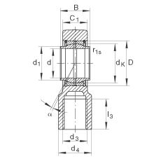 液壓桿端軸承 GIHNRK160-LO, 根據(jù) DIN ISO 12 240-4 標(biāo)準(zhǔn)，帶右旋螺紋夾緊裝置，需維護(hù)