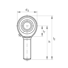 桿端軸承 GAKR6-PB, 根據(jù) DIN ISO 12 240-4 標(biāo)準(zhǔn)，帶右旋外螺紋，需維護(hù)