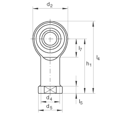 桿端軸承 GIKPR16-PW, 根據(jù) DIN ISO 12 240-4 標(biāo)準(zhǔn)，帶右旋小螺距內(nèi)螺紋，需維護(hù)