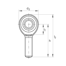 桿端軸承 GAKL25-PW, 根據(jù) DIN ISO 12 240-4 標(biāo)準(zhǔn)，帶左旋外螺紋，需維護(hù)