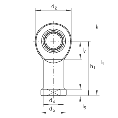 桿端軸承 GIR30-UK, 根據(jù) DIN ISO 12 240-4 標(biāo)準(zhǔn)，帶右旋內(nèi)螺紋，免維護(hù)