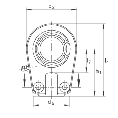 液壓桿端軸承 GIHRK25-DO, 根據(jù) DIN ISO 12 240-4 標(biāo)準(zhǔn)，帶右旋螺紋夾緊裝置，需維護(hù)