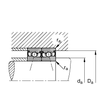 主軸軸承 HSS71921-E-T-P4S, 調(diào)節(jié)，成對安裝，接觸角 α = 25°，兩側(cè)唇密封，非接觸，限制公差