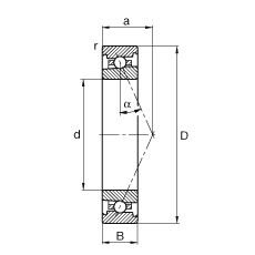 主軸軸承 HS71913-E-T-P4S, 調(diào)節(jié)，成對或單元安裝，接觸角 α = 25°，限制公差