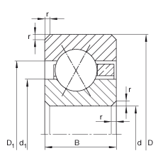 薄截面軸承 CSXG060, 四點接觸球軸承，類型X，運行溫度 -54°C 到 +120°C